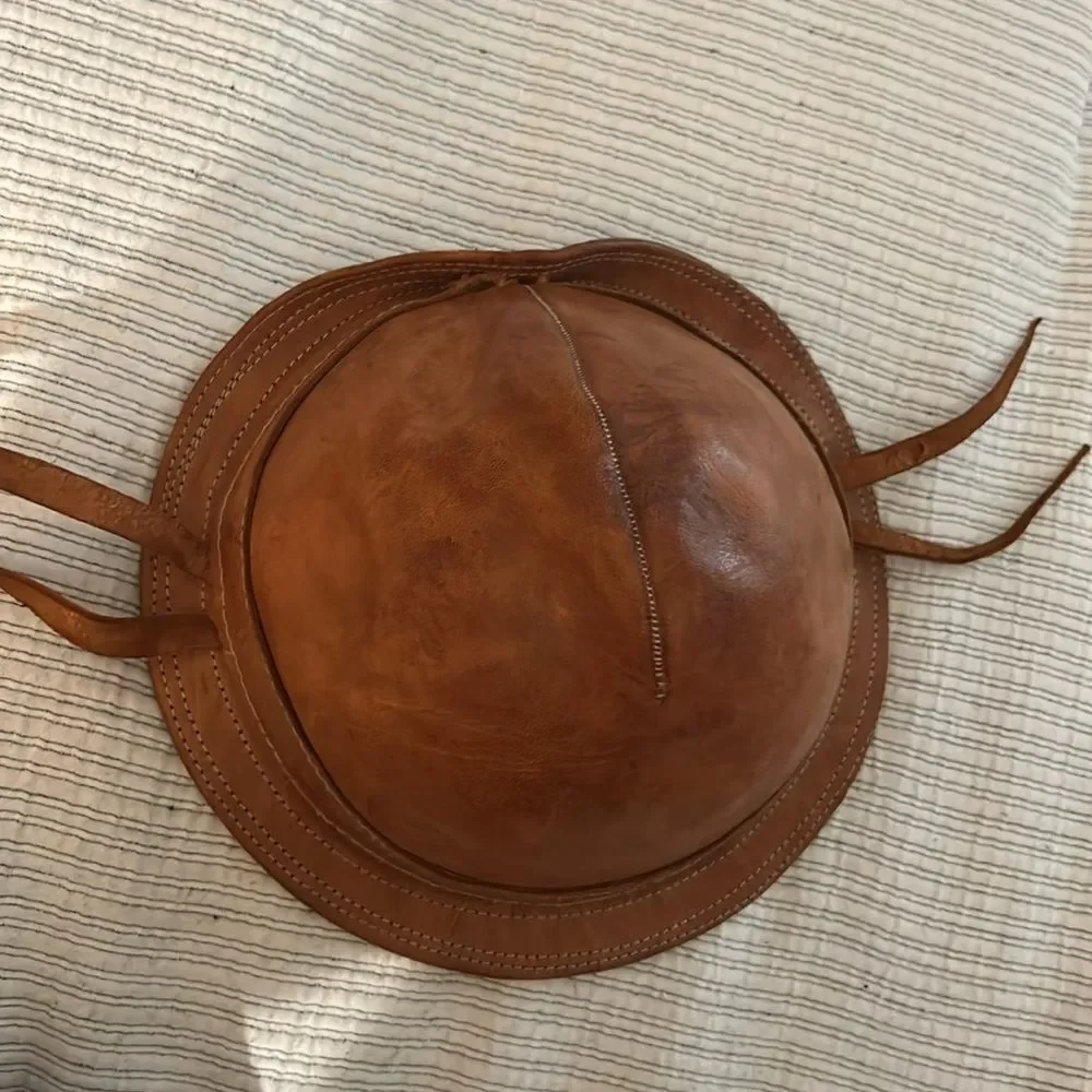 Vintage Traditional Brazilian Leather Kids Hat Vaqueiro Cowboy Brown